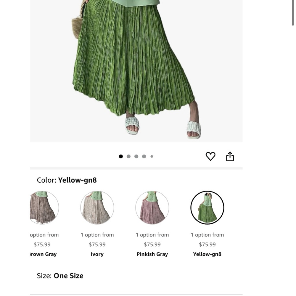 Elegant Green Pleated Skirt